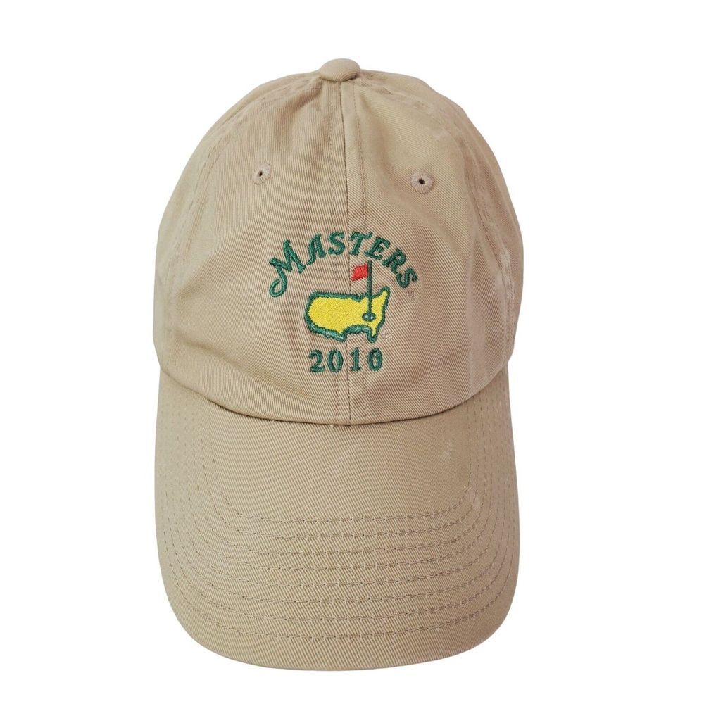 American Needle Masters Golf 2010 Tan Adjustable Hat‎ GUC